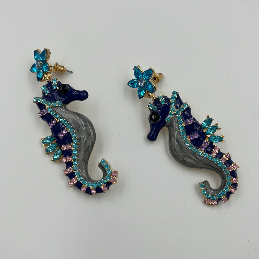 New Sea Horse Drop Statement Earrings Gorgeous